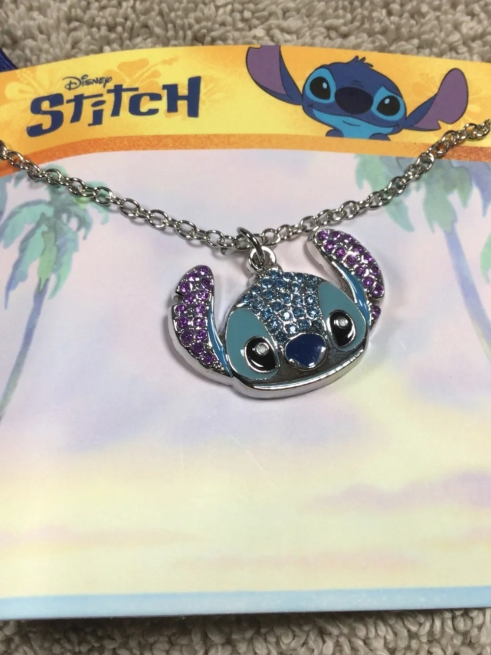Disney Lilo and Stitch Fashion Stitch Pave Pendant Necklace